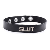 Leather ID Collar- Slut